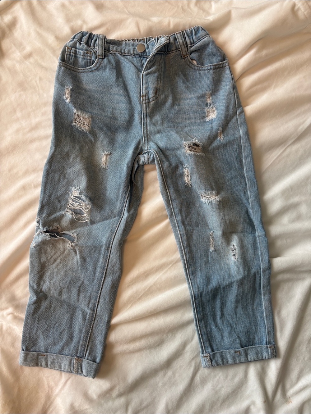 SHEIN Light Blue Distressed Kids' Jeans